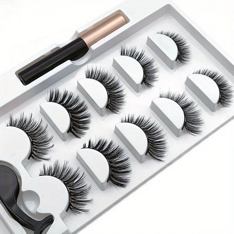 Eyelash Extension Uv Glue - 5 Pairs Magnete Eyelashes Set Magnetic