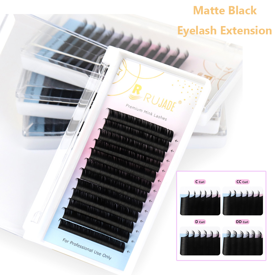 Eyelash Extension Hybrid - Lashrujade Matte Black Soft Mink Faux
