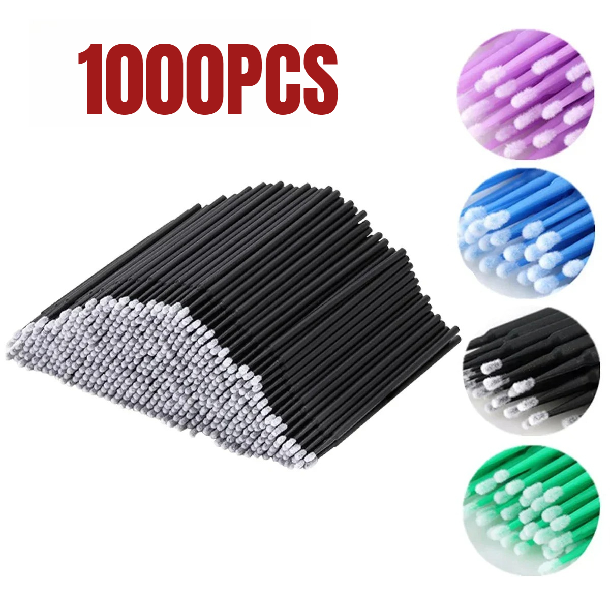 Eyelash Extension Removal - 1000/500PCS Eyelash Cleaning Brush Highly Colorful