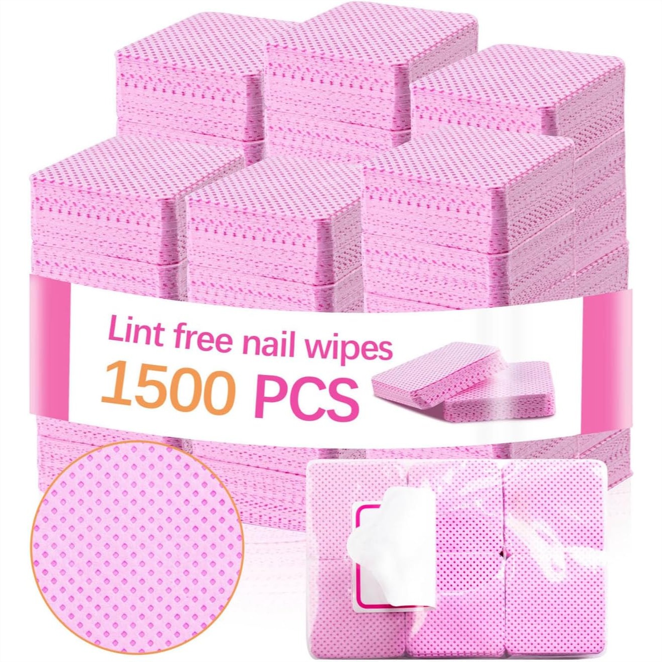 Eyelash Extension Removal - 1500 Pcs Lint Free Nail Wipes
