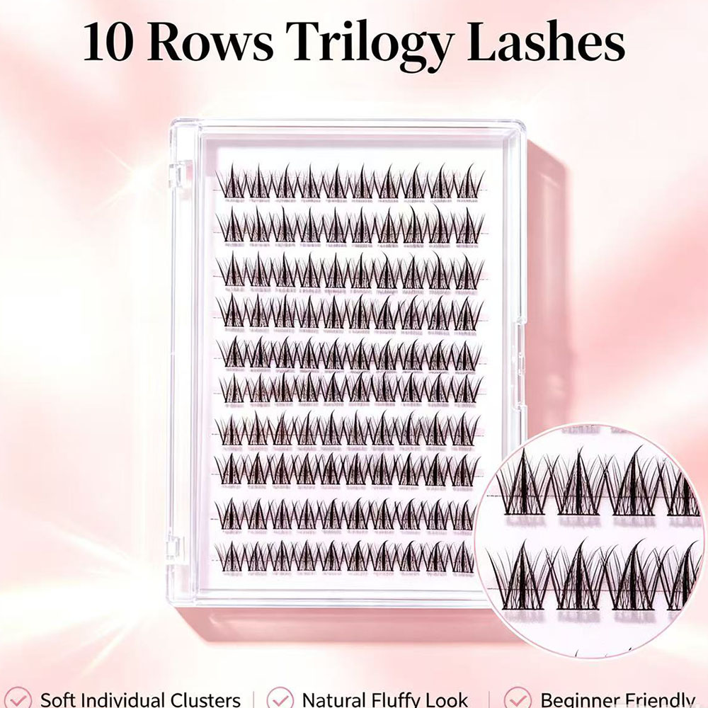 Eyelash Extension No 10 - Premium Self Adhesive Wispy Cluster Lashes