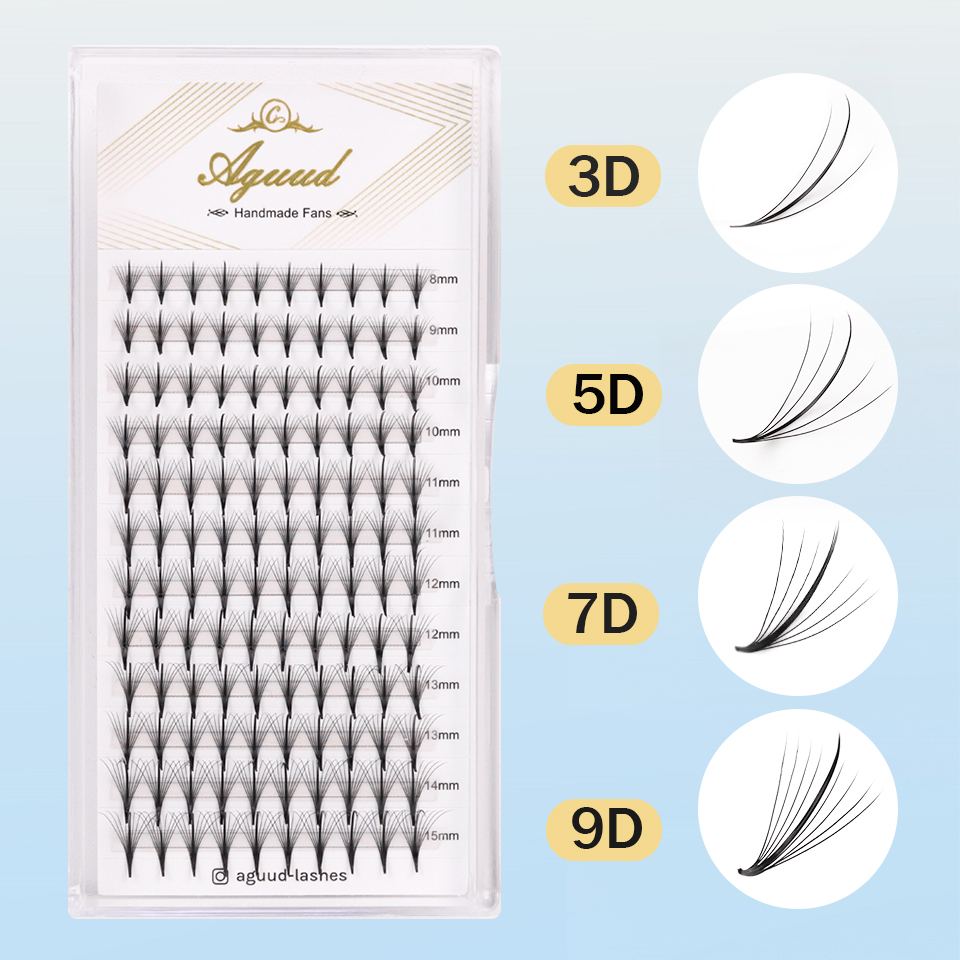 AGUUD 3D 5D 7D 9D Wispy Premad - Eyelash Extension Hybrid review and price