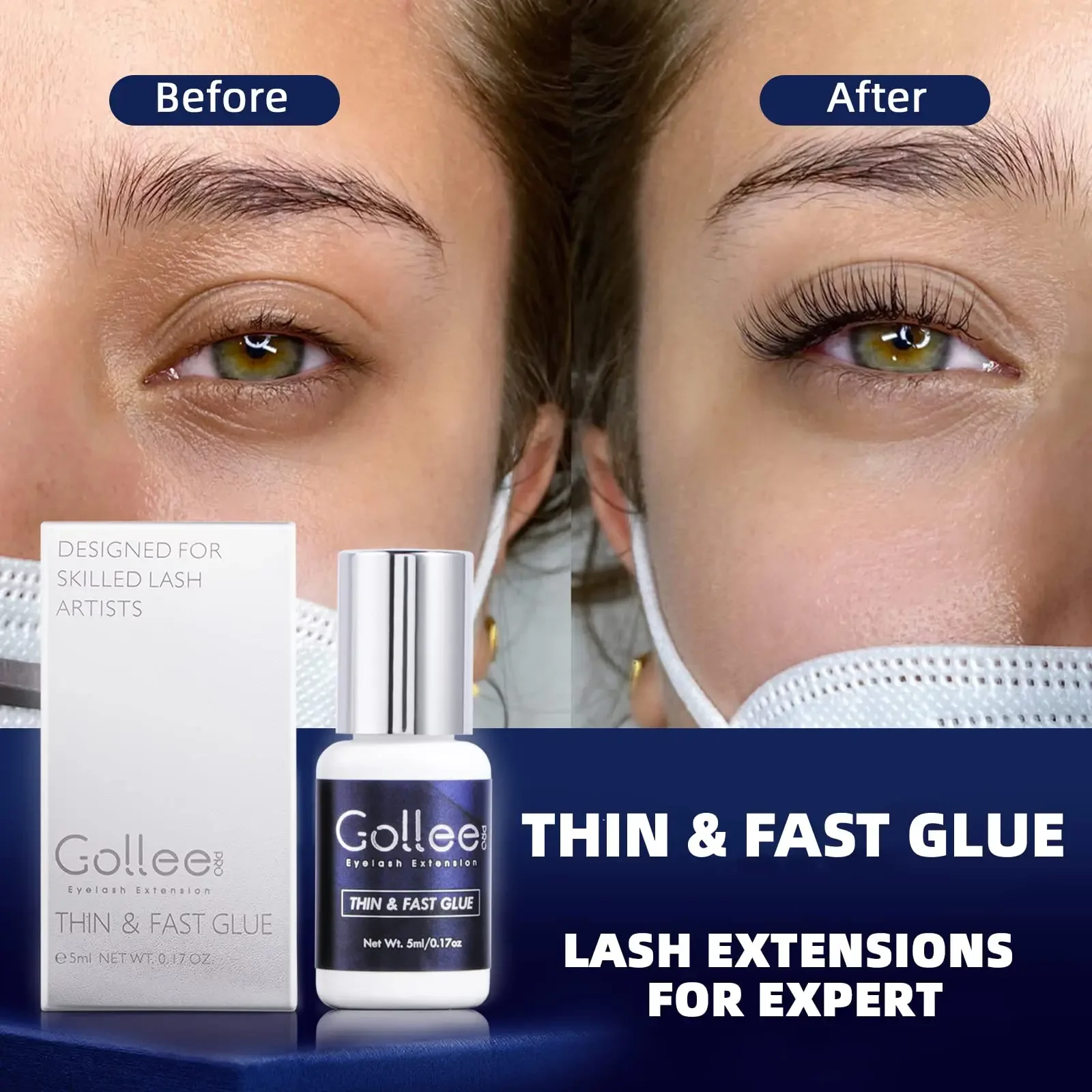 Gollee for Sensitive Eyes 5ml  - Sensitive Lash Glue review and price