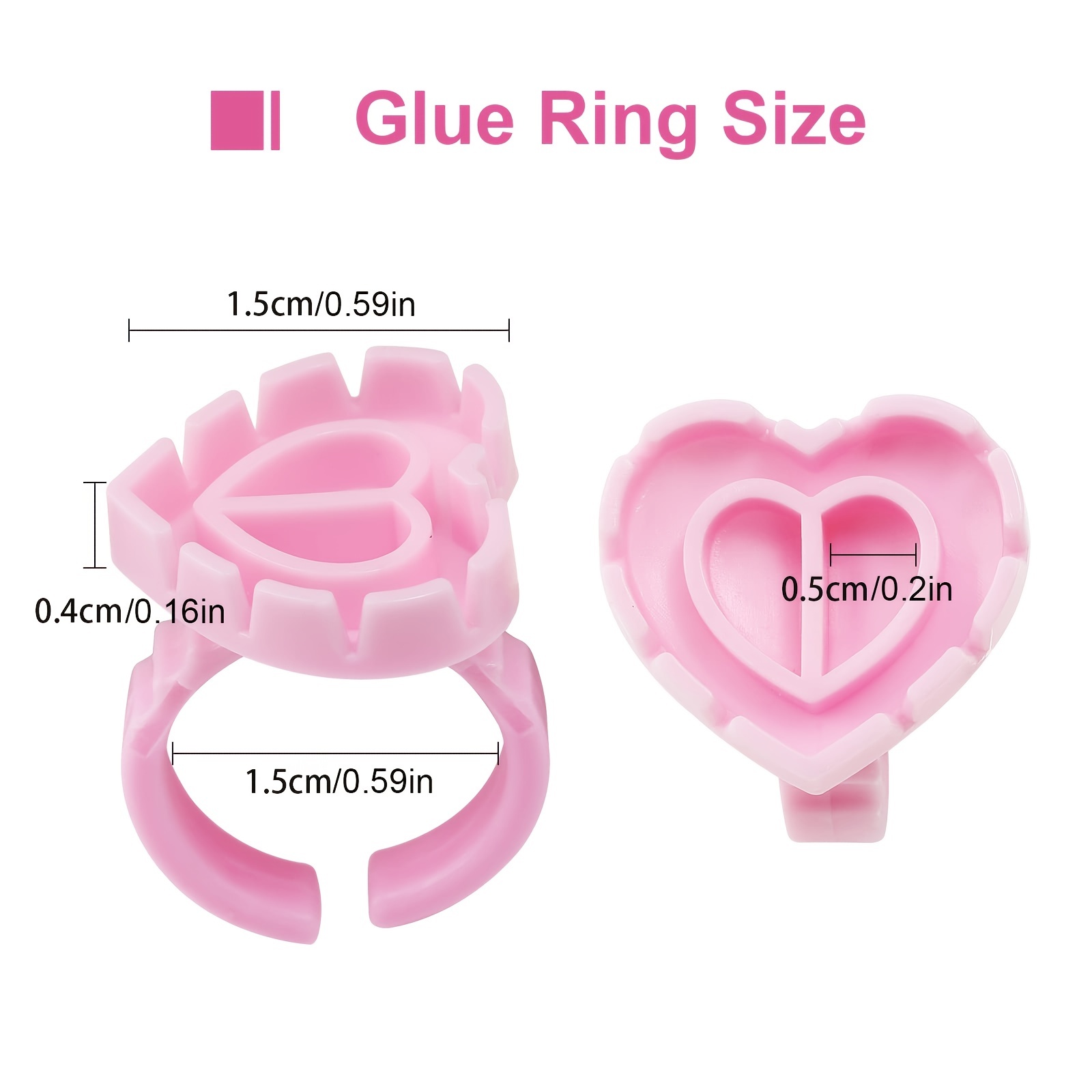 100PCSHeart Eyelash Glue Rings - Eyelash Extension Fan review and price