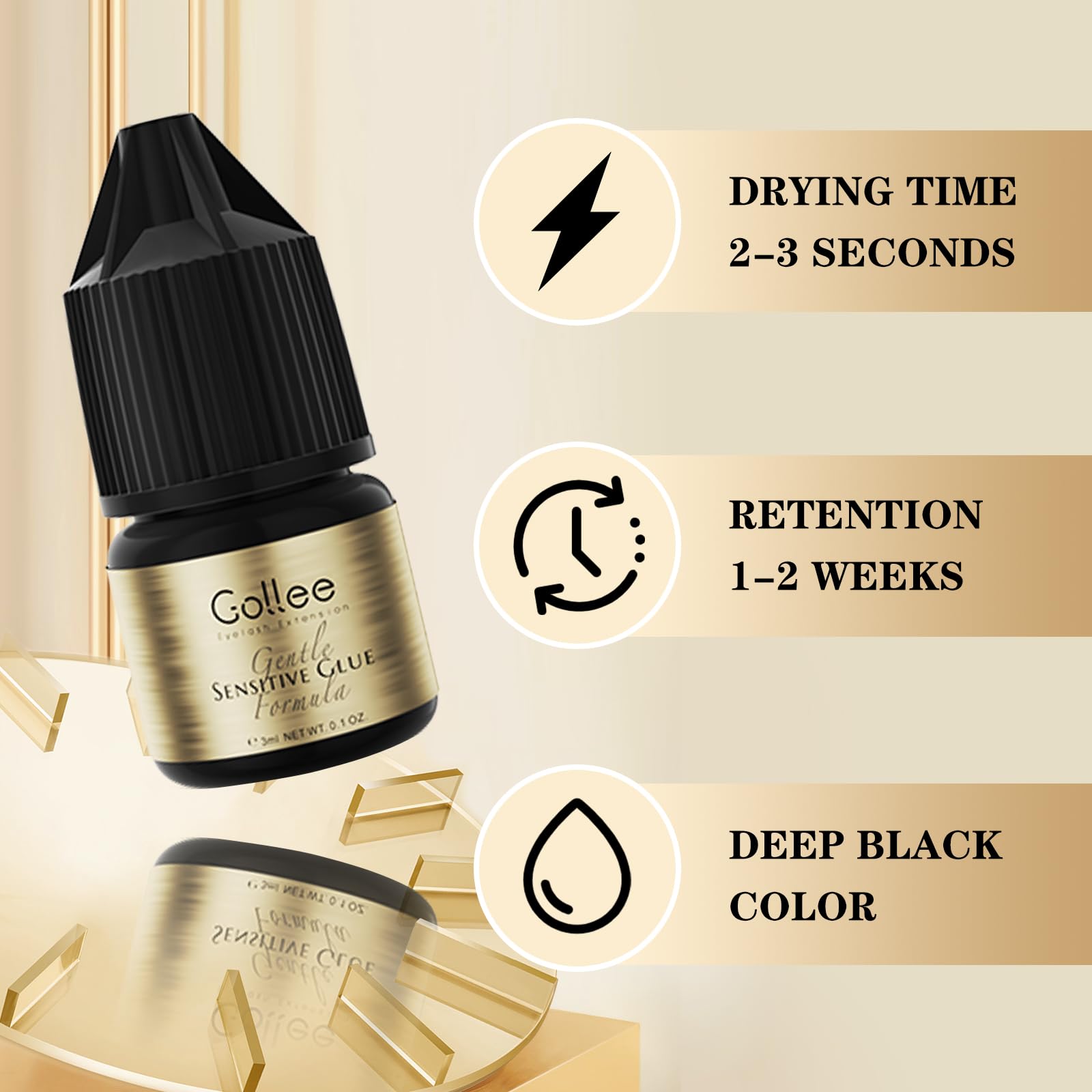 Gollee Eyelash Adhesive Cluste - Sensitive Lash Glue review and price