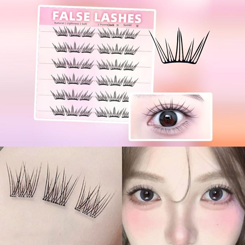 6 Rows Dense Natural False Eye - Eyelash Extension With Glue review and price