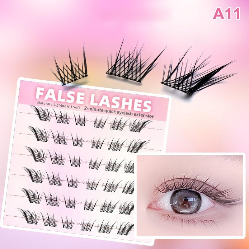 6 Rows Dense Natural False Eye - Eyelash Extension With Glue review and price