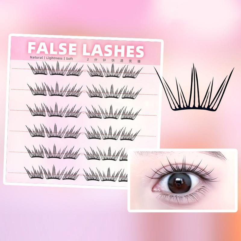 6 Rows Dense Natural False Eye - Eyelash Extension With Glue review and price